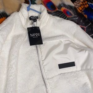 TALL Borg Zip through funnel Neck Jacket